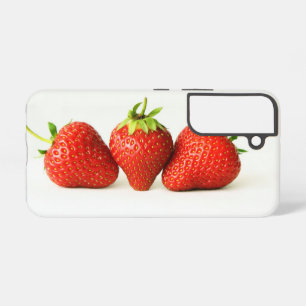 Drei Erdbeeren auf weißem Hintergrund Samsung Galaxy Hülle