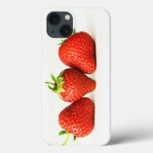 Drei Erdbeeren auf weißer iphcnm Case-Mate iPhone Hülle (Rückseite)