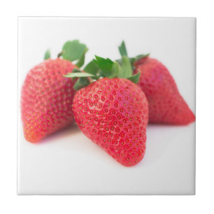 Drei Erdbeeren Fliese