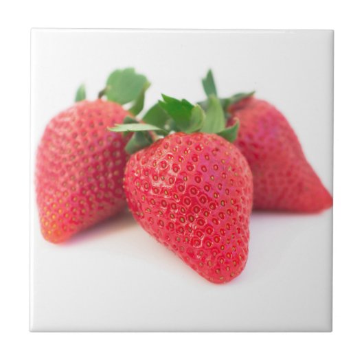Drei Erdbeeren Fliese (Vorderseite)