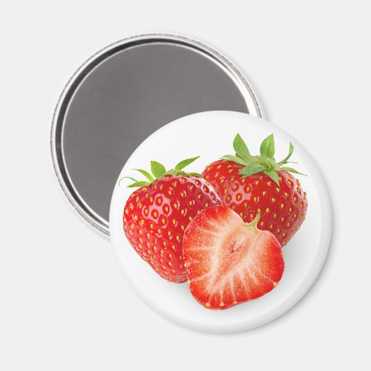 Drei Erdbeeren Magnet (Vorderseite/Rückseite)