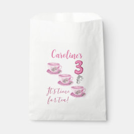 Drei Es ist Zeit für Tee 3. Geburtstagseinladung Geschenktütchen