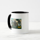 Drei Eskimo Schönheiten und Schlitten-Rentierzucht Tasse (Vorderseite Links)