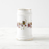 Drei Eule auf Zweig Bierglas (Mittel)