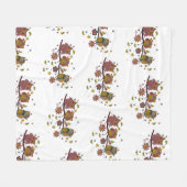 Drei Eule auf Zweig Fleecedecke (Vorderseite (Horizontal))