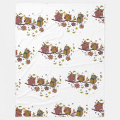 Drei Eule auf Zweig Fleecedecke (Vorderseite)