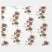 Drei Eule auf Zweig Fleecedecke (Vorderseite (Horizontal))