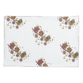 Drei Eule auf Zweig Kissenbezug (Rückseite)