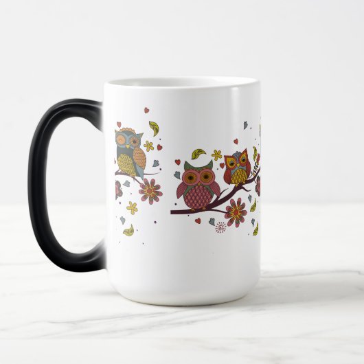 Drei Eule auf Zweig Verwandlungstasse (Links)