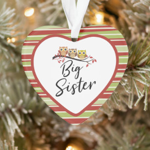 Drei Eulen auf einer Zweigstelle große Schwester Ornament