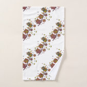 Drei Eulen auf Niederlassung Badhandtuch Set (Handtuch)