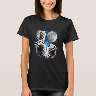 Drei Eulen Mond Lustiges Meme Süße Eulenliebhaberi T-Shirt