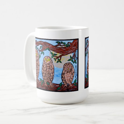 Drei Eulen-Tasse Kaffeetasse (Vorderseite Links)