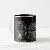 drei Eulen Zweifarbige Tasse (Vorderseite Links)