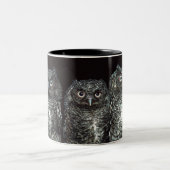 drei Eulen Zweifarbige Tasse (Mittel)