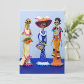 Drei Extravagante Catrinas Dankeskarte (Stehend Vorderseite)