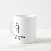 Drei Eye Bot Tech Support Rocks Kaffeetasse (Vorderseite Links)