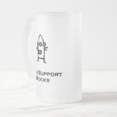 Drei Eye Bot Tech Support Rocks Mattglas Bierglas (Vorderseite Links)