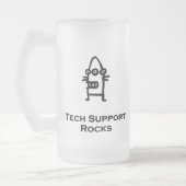 Drei Eye Bot Tech Support Rocks Mattglas Bierglas (Links)