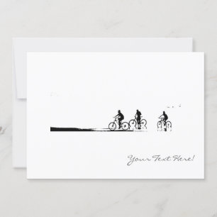 Drei Fahrradfahrer skizzieren eine Einladungskarte Einladung