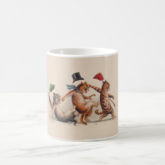 Drei fallende Katzen durch Louis Wain; Lustige Kaffeetasse (Mittel)
