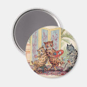 Drei fallende Katzen von Louis Wain Magnet (Vorderseite/Rückseite)