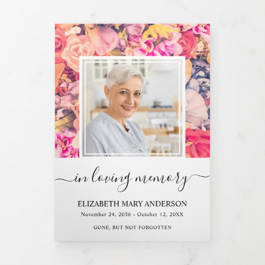 Drei-Falten-Programm zur Gedenkfeier mit mehreren Dreifach-gefaltete Programmkarte (Cover)