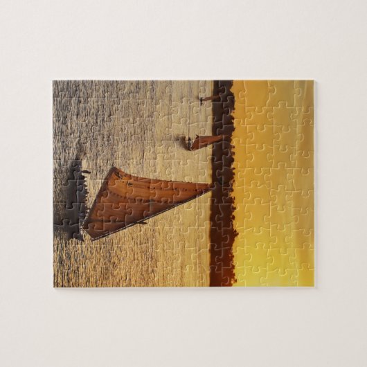 Drei Falukas mit Sehern am Nil River Puzzle (Horizontal)