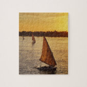 Drei Falukas mit Sehern am Nil River Puzzle (Vertikal)