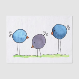 Drei fantastische Wasser-Vögel Seidenpapier