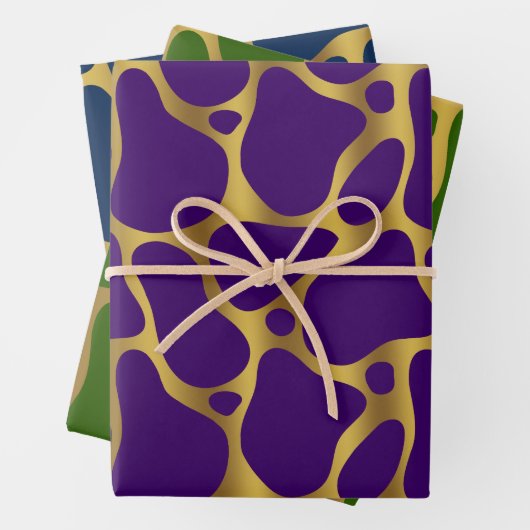 Drei Farben abstraktes Giraffmuster 2 Geschenkpapier Set (Beispiel)