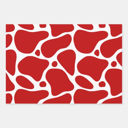 Drei Farben abstraktes Giraffmuster Geschenkpapier Set (Vorderseite 3)