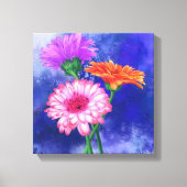 Drei Farben Gerberas Canvas Print - Malerei Leinwanddruck (Vorderseite)