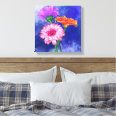 Drei Farben Gerberas Canvas Print - Malerei Leinwanddruck (Insitu (Schlafzimmer))