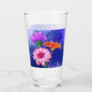 Drei Farben Gerberas Glas