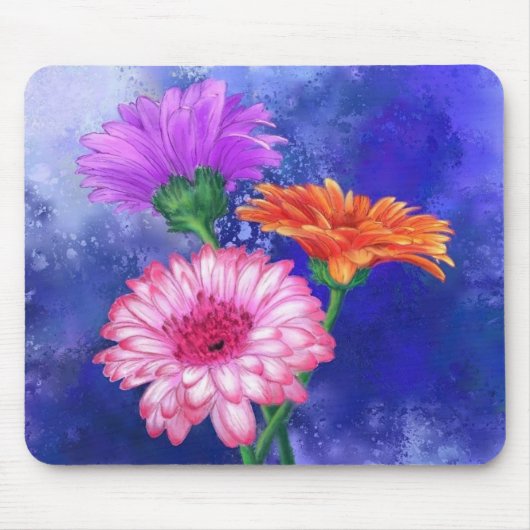 Drei Farben Gerberas Maus Pad Mousepad (Vorne)