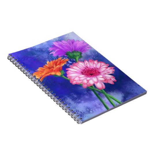 Drei-Farben-Gerberas-Notebook Notizblock (Rechte Seite)