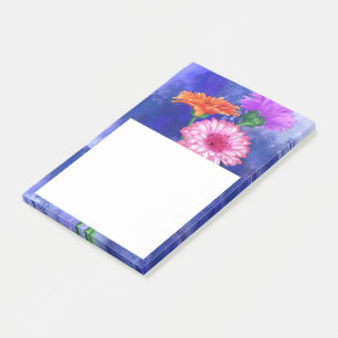 Drei Farben Gerberas Post it Notes Post-it Klebezettel