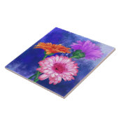 Drei Farben Gerberas Tile - Malerei Fliese (Seite)