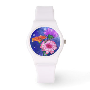 Drei Farben Gerberas Watch - Frühjahr - Malerei Armbanduhr