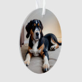 Drei-Farben-Hundeporträt Ornament (Vorderseite)