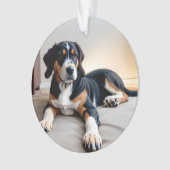 Drei-Farben-Hundeporträt Ornament (Vorderseite)