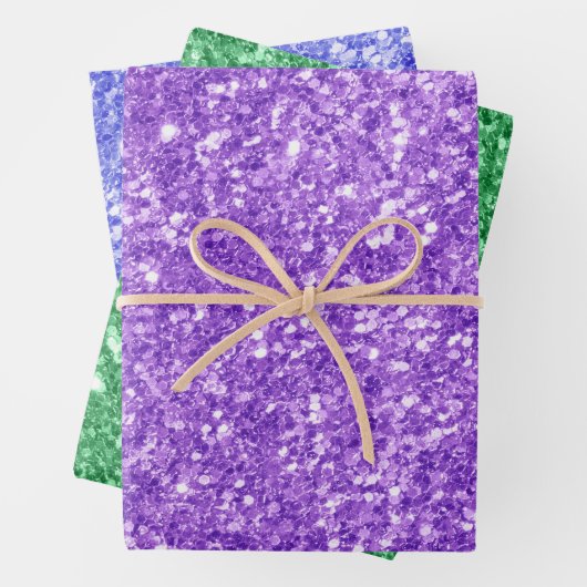 Drei Farben Imitate Glitzer Textur Geschenkpapier Set (Beispiel)
