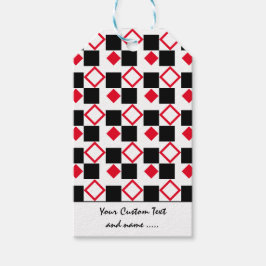 Drei Farben, quadratisch, rot, schwarz, weiß, Must Geschenkanhänger