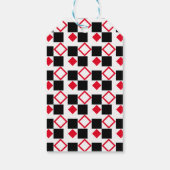 Drei Farben, quadratisch, rot, schwarz, weiß, Must Geschenkanhänger (Rückseite)