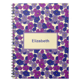 Drei Farben violetter Blume Oberflächenmuster Notizblock