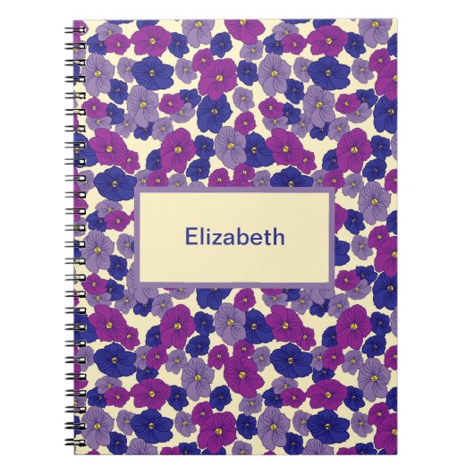 Drei Farben violetter Blume Oberflächenmuster Notizblock (Vorderseite)