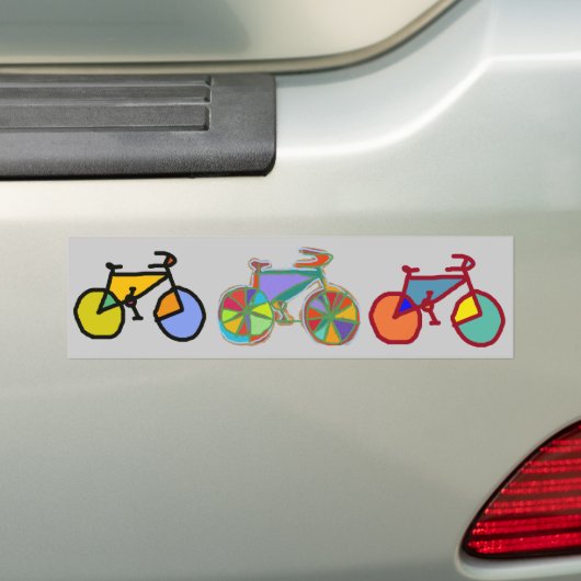 drei farbenfrohe Fahrräder Autoaufkleber (Auf Auto)