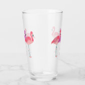 Drei farbenfrohe Flamingos Glas (Rechts)