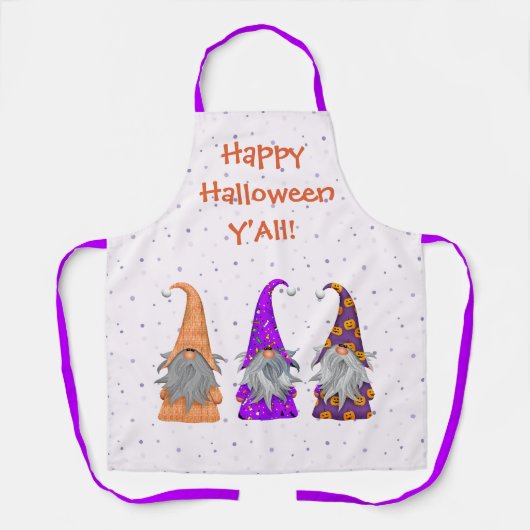 Drei farbenfrohe Halloween-Gnome Schürze (Vorderseite)